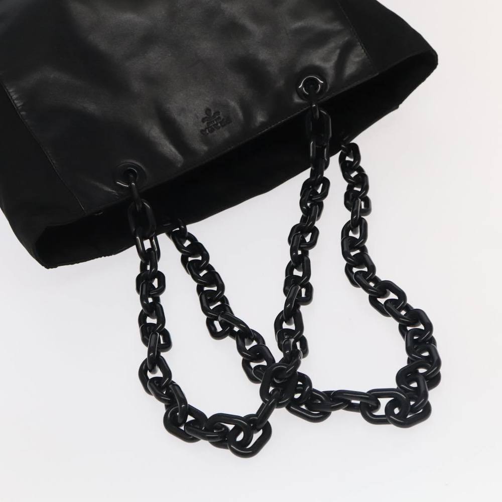 PRADA Chain Tote Bag Nylon Leather Black Auth - Picture 7 of 16